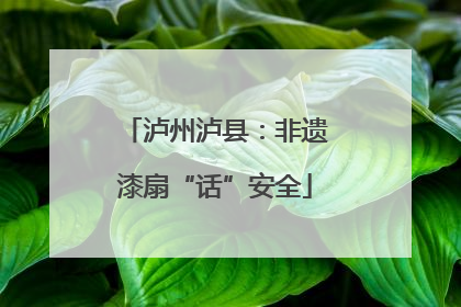 泸州泸县：非遗漆扇“话”安全