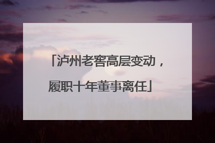 泸州老窖高层变动，履职十年董事离任