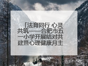 法育同行 心灵共筑——合肥市五一小学开展结对共建暨心理健康月主题活动