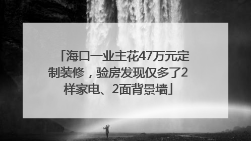 海口一业主花47万元定制装修，验房发现仅多了2样家电、2面背景墙
