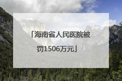 海南省人民医院被罚1506万元