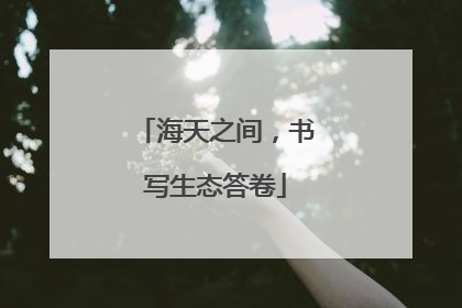 海天之间，书写生态答卷