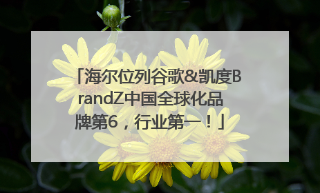 海尔位列谷歌&凯度BrandZ中国全球化品牌第6，行业第一！