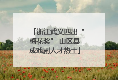 浙江武义四出“梅花奖” 山区县成戏剧人才热土