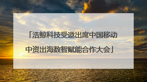 浩鲸科技受邀出席中国移动中资出海数智赋能合作大会