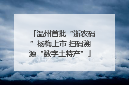 温州首批“浙农码”杨梅上市 扫码溯源“数字土特产”