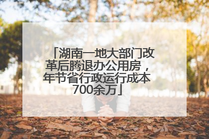 湖南一地大部门改革后腾退办公用房，年节省行政运行成本700余万