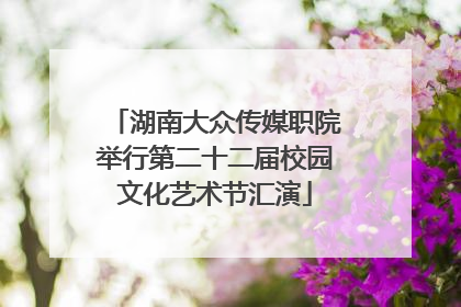 湖南大众传媒职院举行第二十二届校园文化艺术节汇演