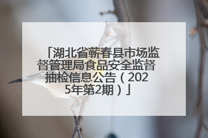 湖北省蕲春县市场监督管理局食品安全监督抽检信息公告（2025年第2期）
