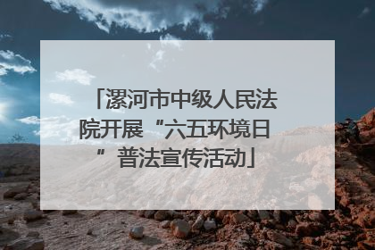 漯河市中级人民法院开展“六五环境日”普法宣传活动