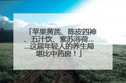 苹果黄芪、陈皮四神、五汁饮、紫苏薄荷……这届年轻人的养生局堪比中药房！