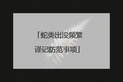 蛇类出没频繁 谨记防范事项