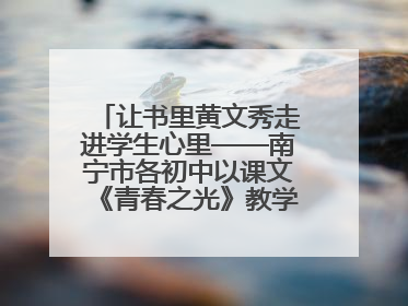 让书里黄文秀走进学生心里——南宁市各初中以课文《青春之光》教学育新人促成长