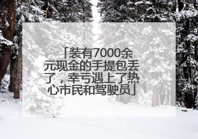 装有7000余元现金的手提包丢了，幸亏遇上了热心市民和驾驶员