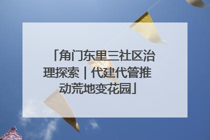 角门东里三社区治理探索｜代建代管推动荒地变花园