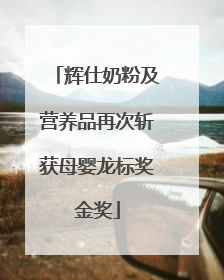 辉仕奶粉及营养品再次斩获母婴龙标奖金奖