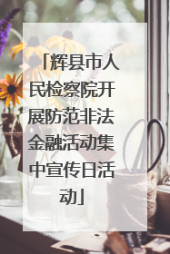 辉县市人民检察院开展防范非法金融活动集中宣传日活动