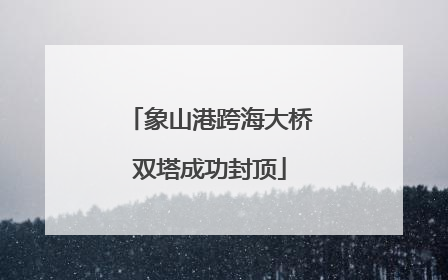象山港跨海大桥双塔成功封顶