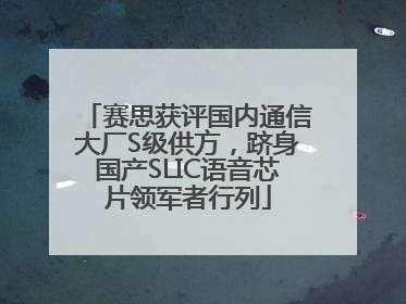 赛思获评国内通信大厂S级供方，跻身国产SLIC语音芯片领军者行列