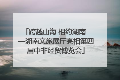 跨越山海 相约湖南——湖南文旅展厅亮相第四届中非经贸博览会