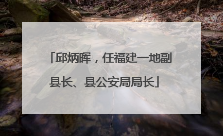 邱炳晖，任福建一地副县长、县公安局局长