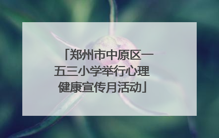 郑州市中原区一五三小学举行心理健康宣传月活动
