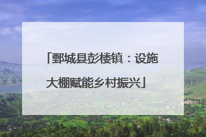 鄄城县彭楼镇：设施大棚赋能乡村振兴