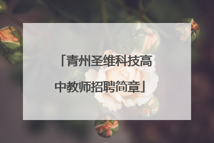 青州圣维科技高中教师招聘简章