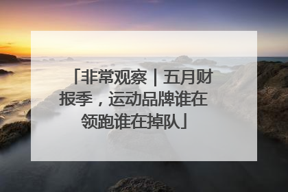 非常观察｜五月财报季，运动品牌谁在领跑谁在掉队