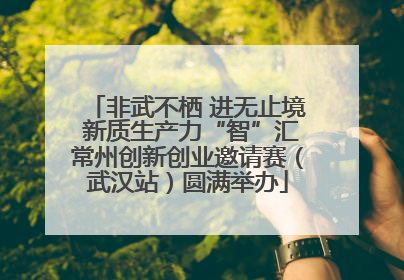 非武不栖 进无止境 新质生产力“智”汇常州创新创业邀请赛（武汉站）圆满举办