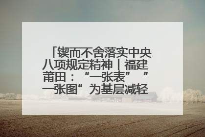 锲而不舍落实中央八项规定精神丨福建莆田：“一张表”“一张图”为基层减轻“数字负担”