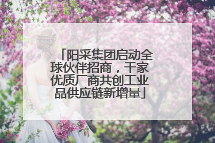 阳采集团启动全球伙伴招商，千家优质厂商共创工业品供应链新增量