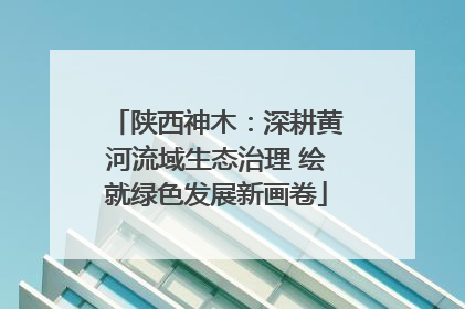 陕西神木：深耕黄河流域生态治理 绘就绿色发展新画卷