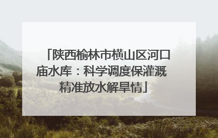陕西榆林市横山区河口庙水库：科学调度保灌溉 精准放水解旱情
