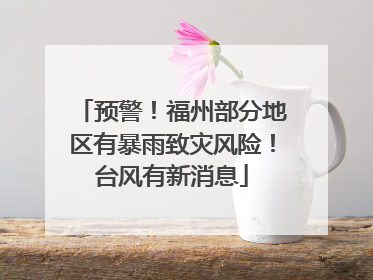 预警！福州部分地区有暴雨致灾风险！台风有新消息