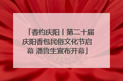 香约庆阳丨第二十届庆阳香包民俗文化节启幕 潘鲁生宣布开幕
