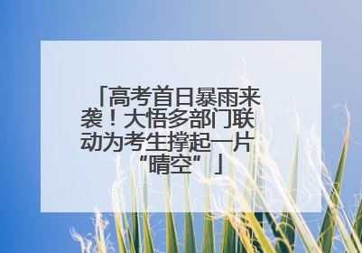 高考首日暴雨来袭！大悟多部门联动为考生撑起一片“晴空”