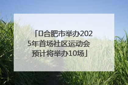 ﻿合肥市举办2025年首场社区运动会 预计将举办10场