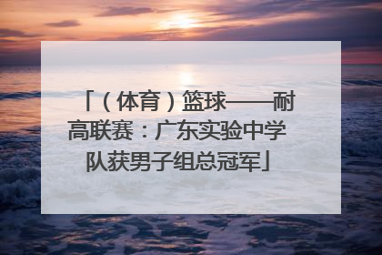 （体育）篮球——耐高联赛：广东实验中学队获男子组总冠军