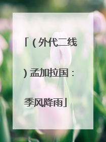 （外代二线）孟加拉国：季风降雨