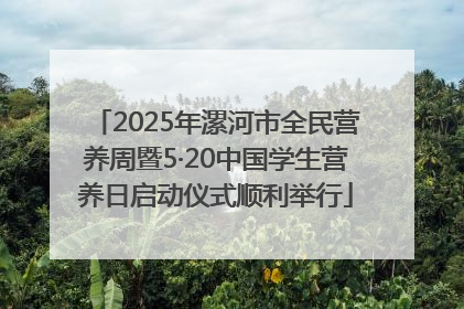 2025年漯河市全民营养周暨5·20中国学生营养日启动仪式顺利举行
