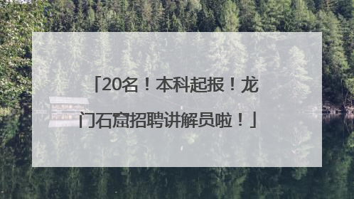 20名！本科起报！龙门石窟招聘讲解员啦！