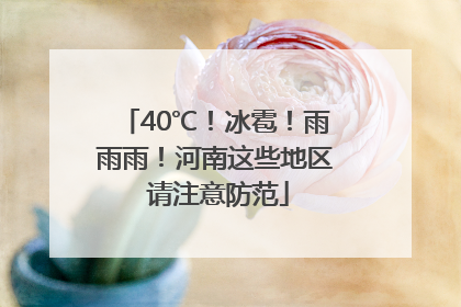 40℃！冰雹！雨雨雨！河南这些地区 请注意防范