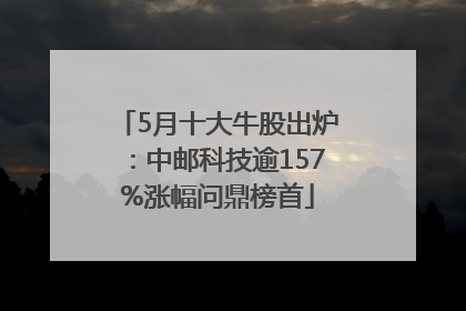 5月十大牛股出炉：中邮科技逾157%涨幅问鼎榜首